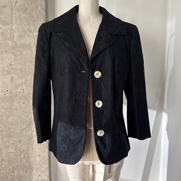 Vintage Dolce & Gabbana 1997 Black Lace Jacket Medium - Picture 2 of 7